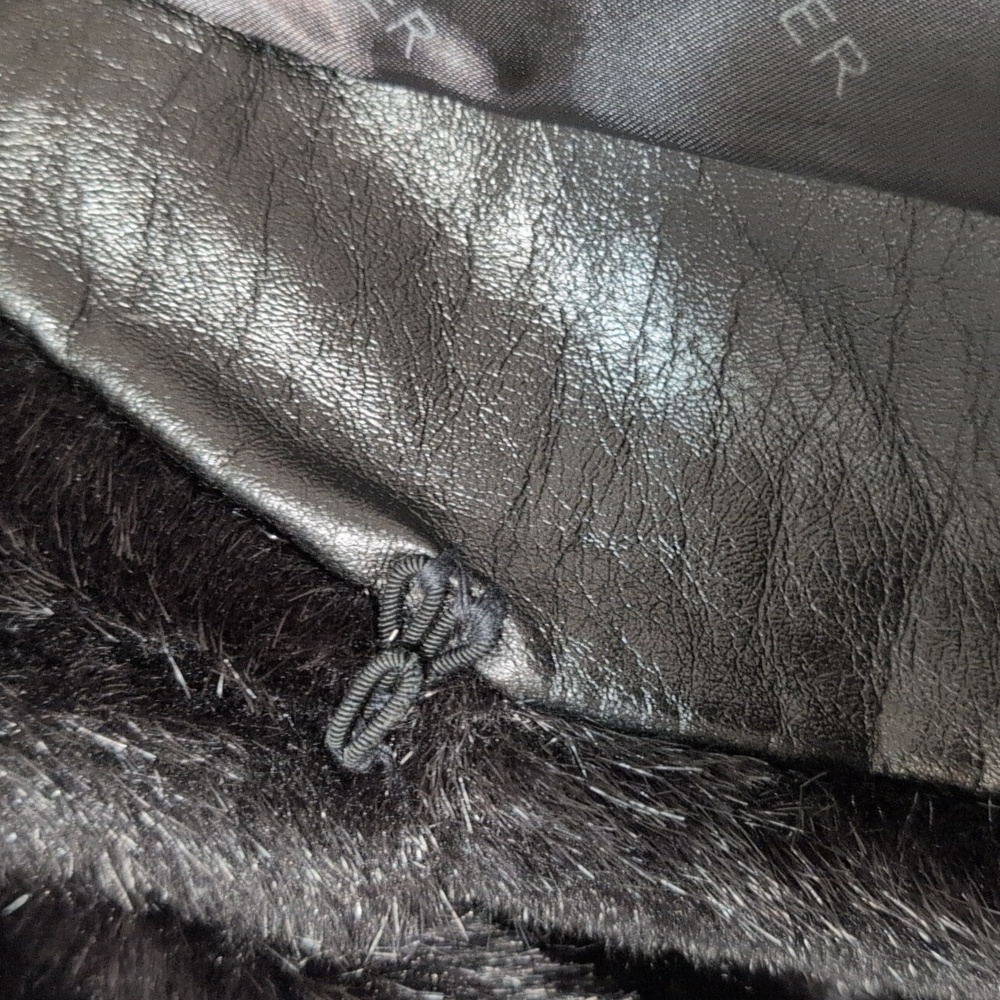 80s Casper Black Faux Fur Short Coat Black Satin Lining Vegan. - Picture 6 of 10